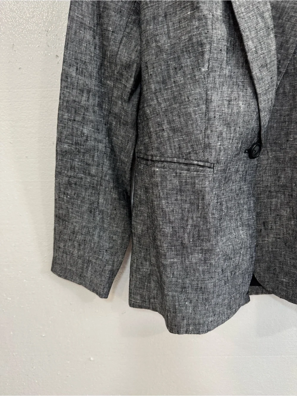 J.Crew 100% Linen Gray One Button Blazer Women’s Tailored Career Jacket